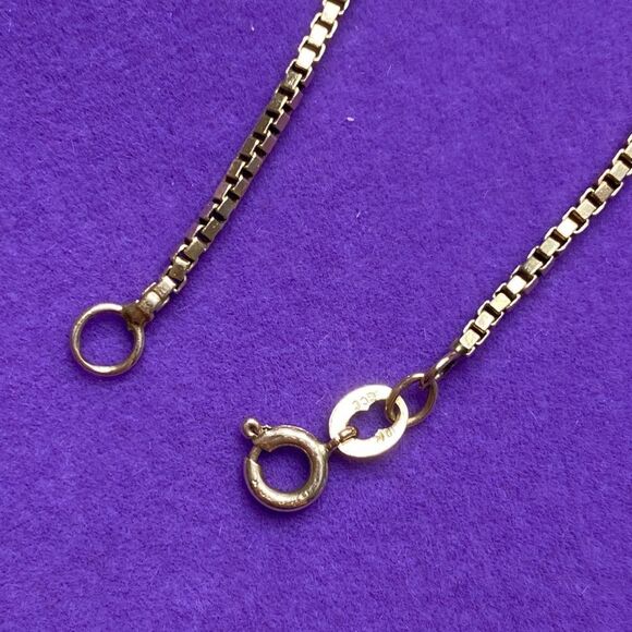 💛 Vintage 10k Yellow Gold Box Chain Bracelet - Picture 2 of 6